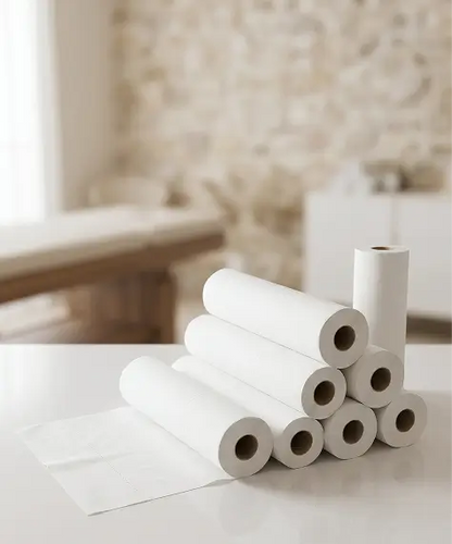 Large White Hygiene Coach Rolls 20" x 40m – Disposable Salon & Massage Table Bed Rolls