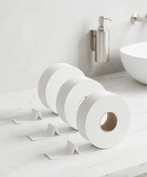 Soft White 2-Ply Mini Jumbo Toilet Tissue Rolls – For Home, Shops & Commercial Toilets