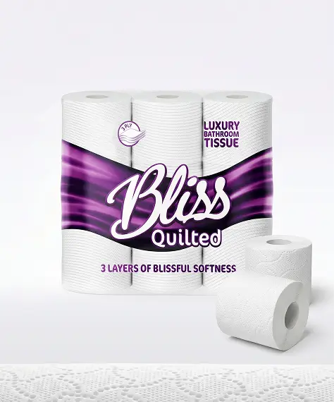 Super Soft 3-Ply Quilted Toilet Tissue Rolls for Hygienic Premium Washrooms