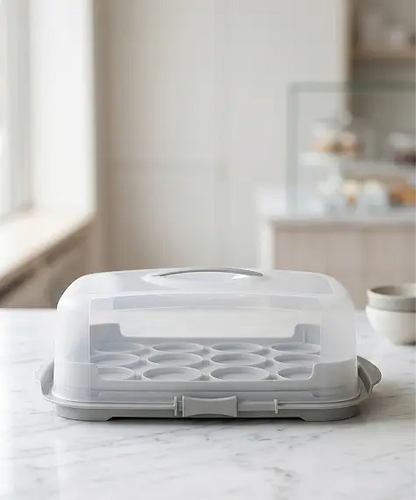 Clear Plastic Cake Storage Containers with Lids & Handles