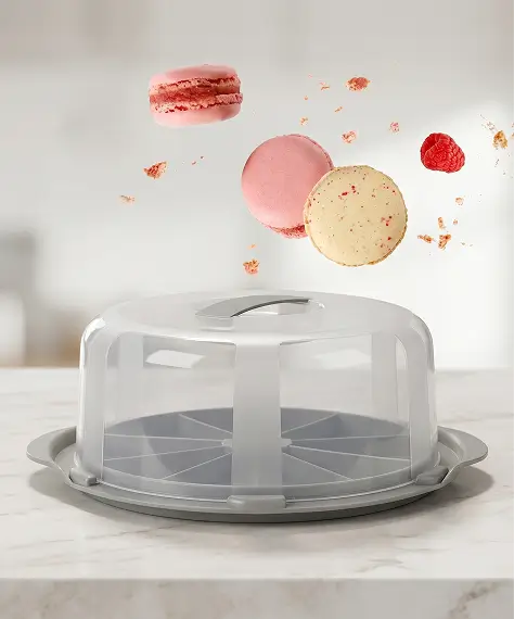 Clear Plastic Cake Storage Containers with Lids & Handles