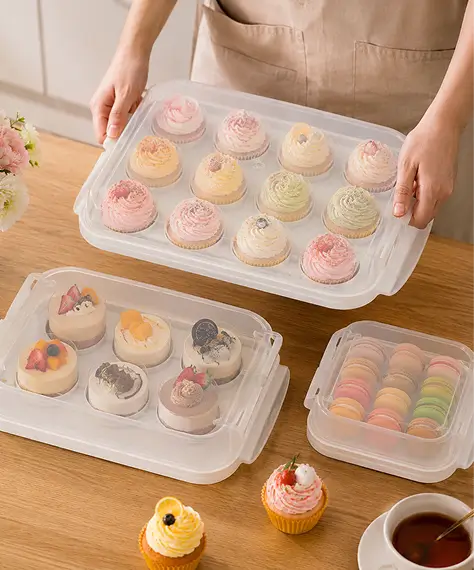 Clear Plastic Cake Storage Containers with Lids & Handles