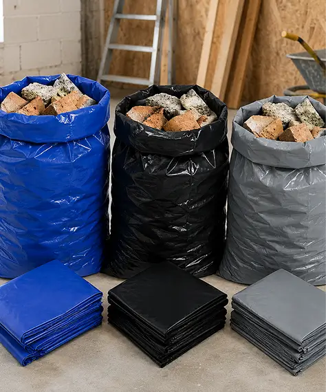 Extra Large Heavy Duty Builders Rubble Bags – Black, Blue & Grey