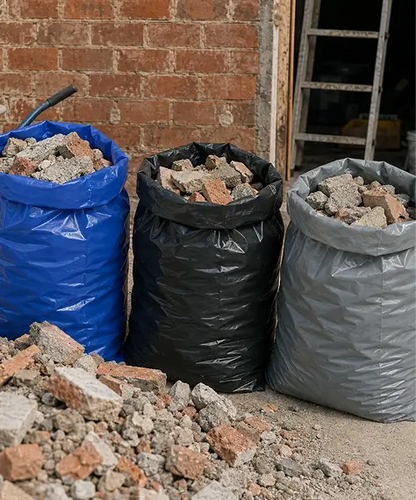 Extra Large Heavy Duty Builders Rubble Bags – Black, Blue & Grey
