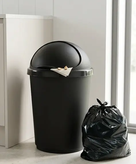 50L Black Kitchen Bullet Bin with Roll Top Lid – Home General Waste Bin