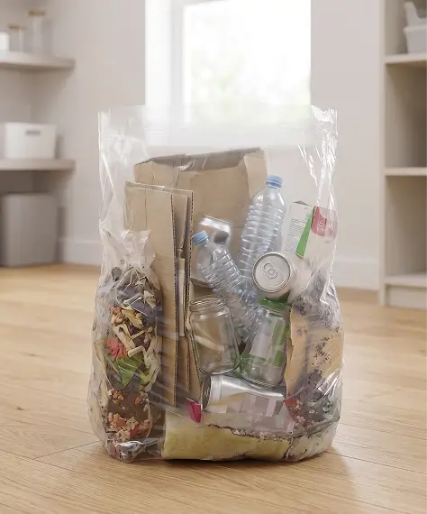 90L Clear Refuse Sacks 18x29x39" – Transparent Heavy Duty Rubbish Bags