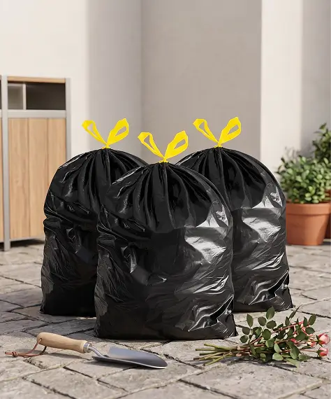 120L Easy Tie Drawstring Black Refuse Sacks – Strong Home, Garden & Office Waste Bags
