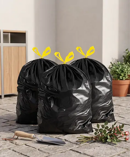 120L Easy Tie Drawstring Black Refuse Sacks – Strong Home, Garden & Office Waste Bags