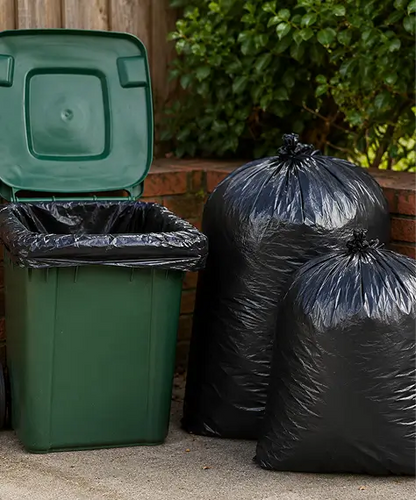 240L Heavy Duty Black Wheelie Bin Sacks – Large Outdoor Waste Bags