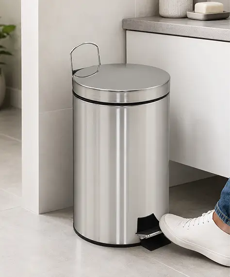 30L Stainless Steel Slim Pedal Bin with Removable Inner Bucket