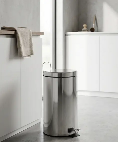 30L Stainless Steel Slim Pedal Bin with Removable Inner Bucket