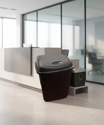 50L Black Flip Top Swing Recycling Bin – Home & Office Waste Bin