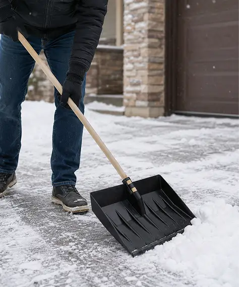 Long Handle Snow Shovel for Snow, Leaves & Garden Debris
