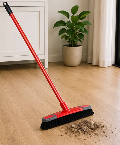 Long Handle Indoor Sweeping Broom with Soft, Stiff & Deck Brush Options